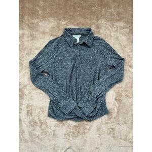 Sundance‎ Modern Twist Button Up Gray Shirt Women’s Size XS